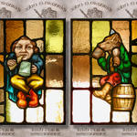 McGurk's Man And Wolf Stained Glass Artwork...