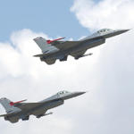 F16 Pair in Flight...