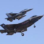 JSF With F16 Chase Falling Back...